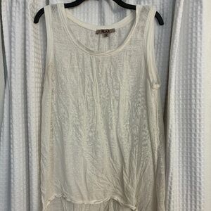 Flax Sleeveless Tank Top White Linen Size M